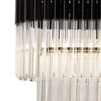 NL89539 Vienna 5 Light Rectangle Pendant Matt Black Clear