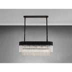NL89539 Vienna 5 Light Rectangle Pendant Matt Black Clear