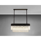 NL89539 Vienna 5 Light Rectangle Pendant Matt Black Clear