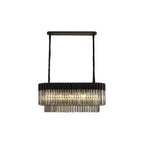 NL89549 Vienna 5 Light Rectangle Pendant Matt Black Smoked