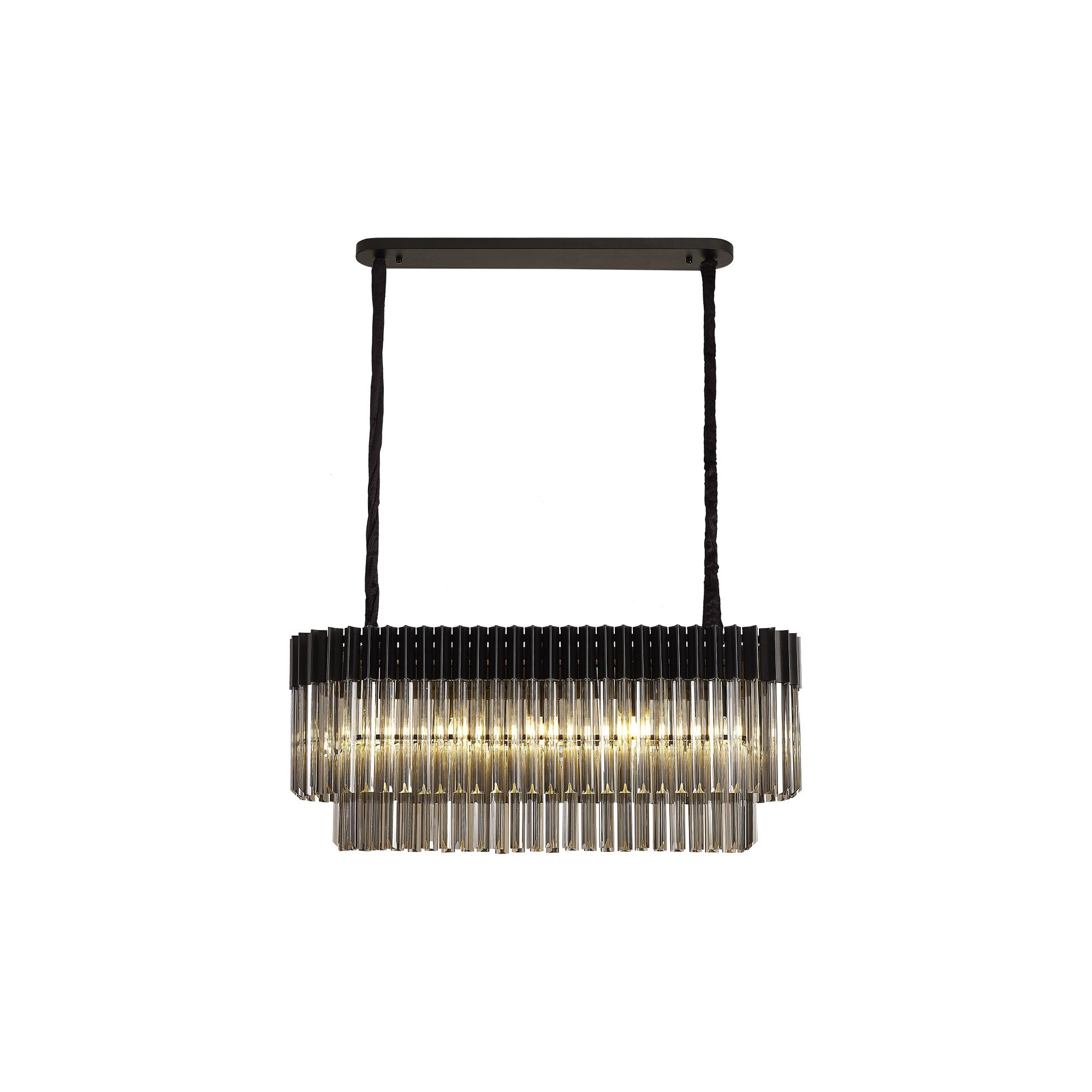 NL89549 Vienna 5 Light Rectangle Pendant Matt Black Smoked