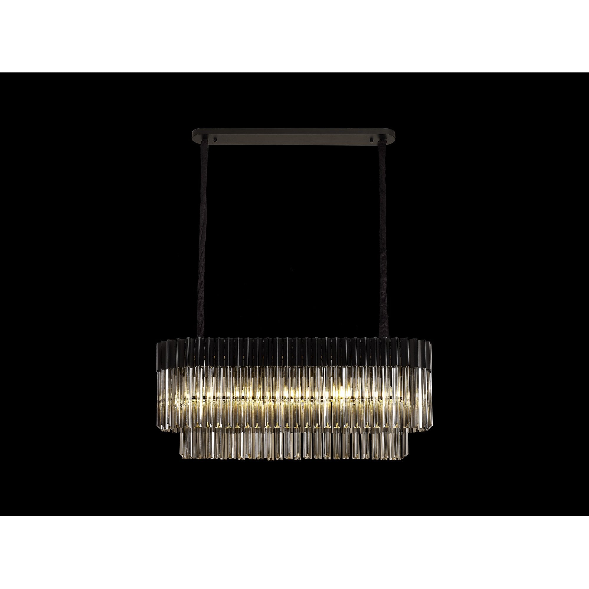 NL89549 Vienna 5 Light Rectangle Pendant Matt Black Smoked