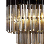 NL89549 Vienna 5 Light Rectangle Pendant Matt Black Smoked