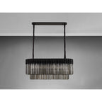 NL89549 Vienna 5 Light Rectangle Pendant Matt Black Smoked