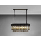 NL89549 Vienna 5 Light Rectangle Pendant Matt Black Smoked