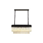 NL89559 Vienna 5 Light Rectangle Pendant Matt Black Cognac