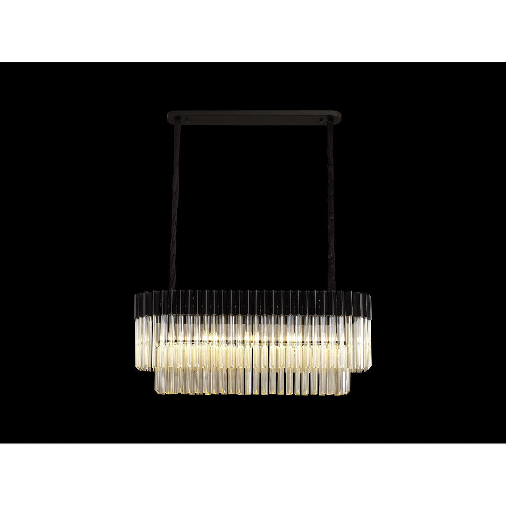 NL89559 Vienna 5 Light Rectangle Pendant Matt Black Cognac