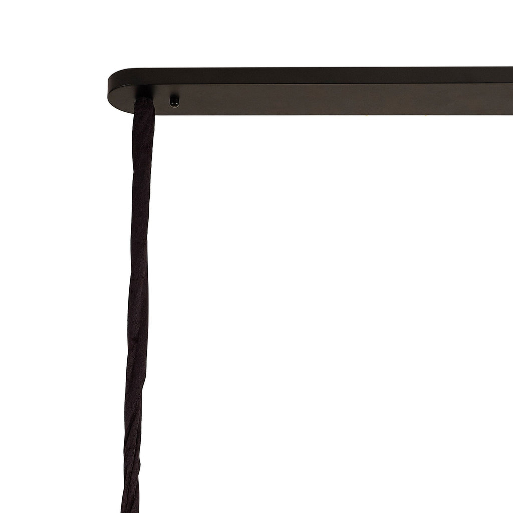 NL89559 Vienna 5 Light Rectangle Pendant Matt Black Cognac