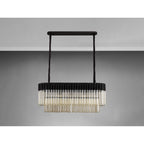 NL89559 Vienna 5 Light Rectangle Pendant Matt Black Cognac