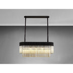 NL89559 Vienna 5 Light Rectangle Pendant Matt Black Cognac