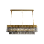 NL89569 Vienna 7 Light Rectangle Pendant Brass Smoked