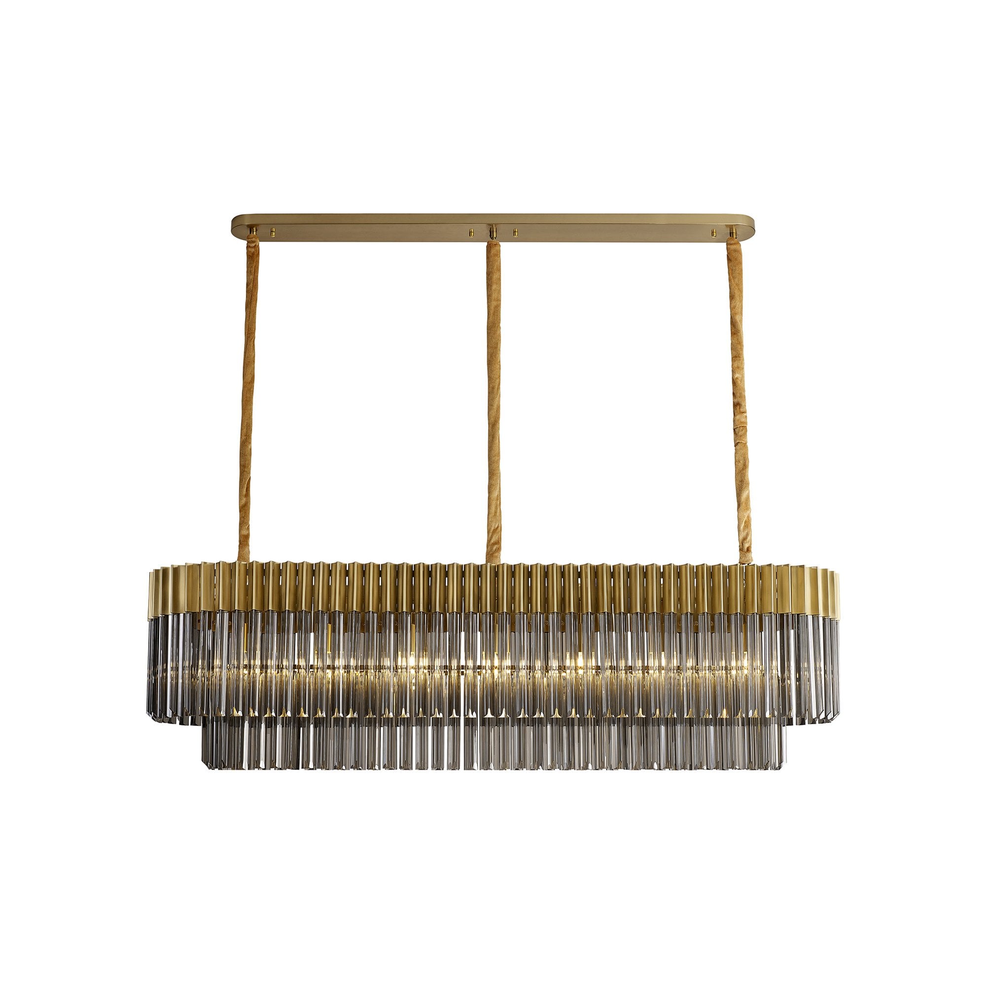 NL89569 Vienna 7 Light Rectangle Pendant Brass Smoked