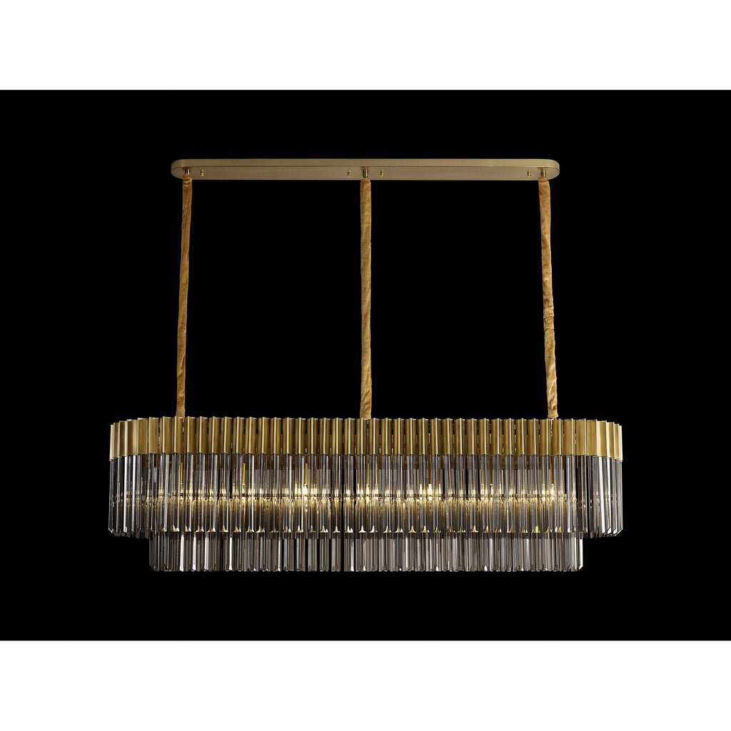 NL89569 Vienna 7 Light Rectangle Pendant Brass Smoked