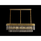 NL89569 Vienna 7 Light Rectangle Pendant Brass Smoked
