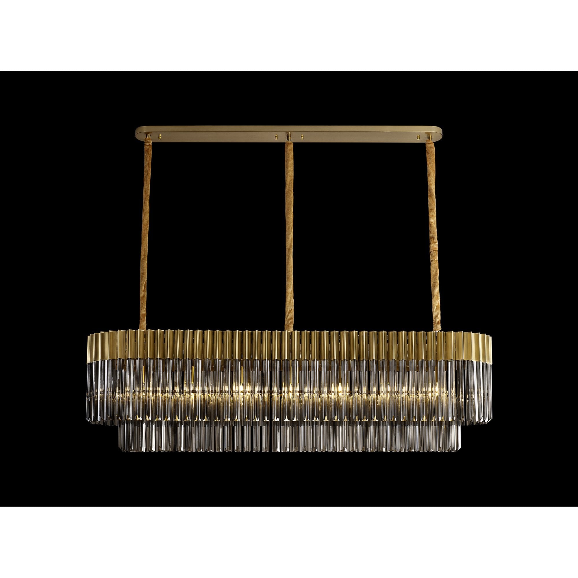 NL89569 Vienna 7 Light Rectangle Pendant Brass Smoked