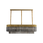 NL89569 Vienna 7 Light Rectangle Pendant Brass Smoked
