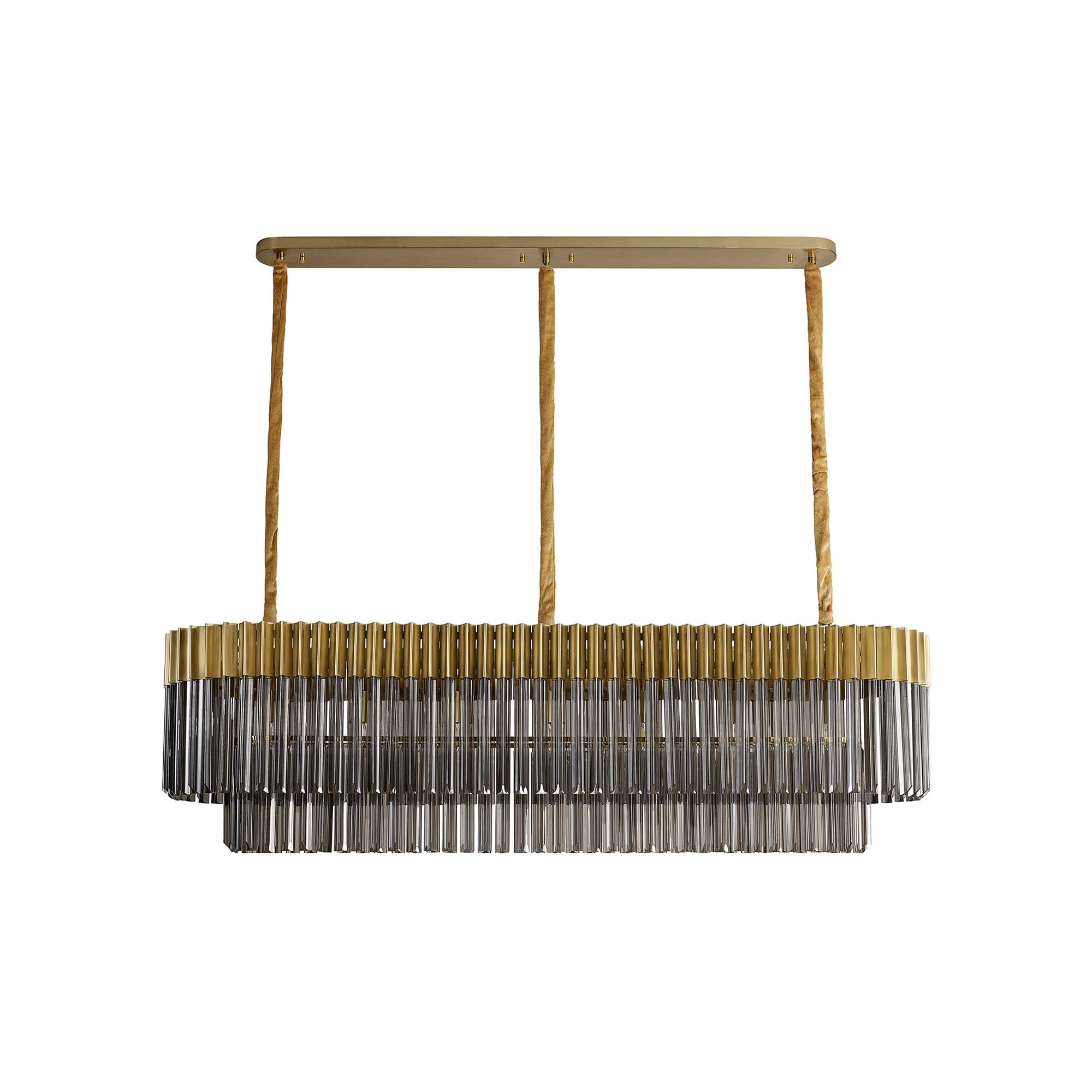 NL89569 Vienna 7 Light Rectangle Pendant Brass Smoked