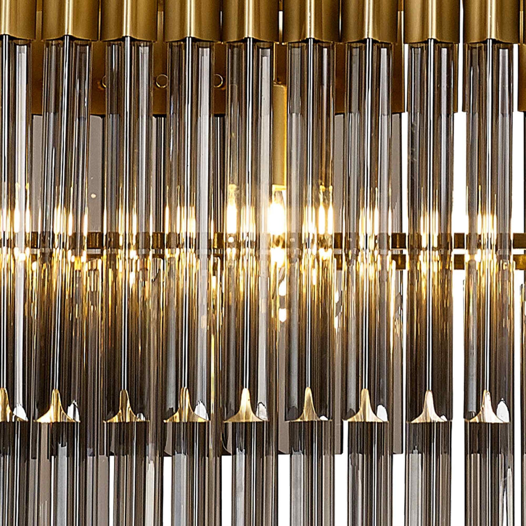NL89569 Vienna 7 Light Rectangle Pendant Brass Smoked