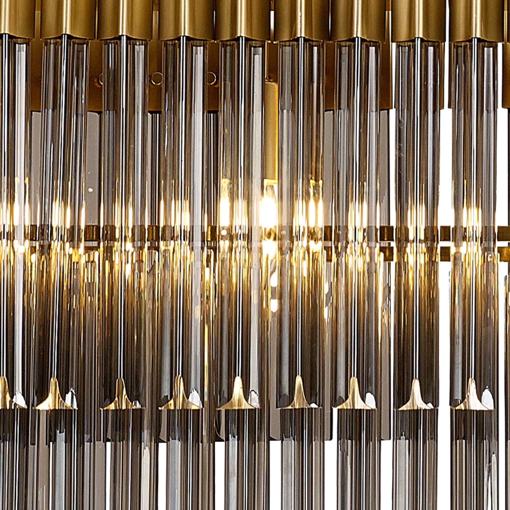 NL89569 Vienna 7 Light Rectangle Pendant Brass Smoked