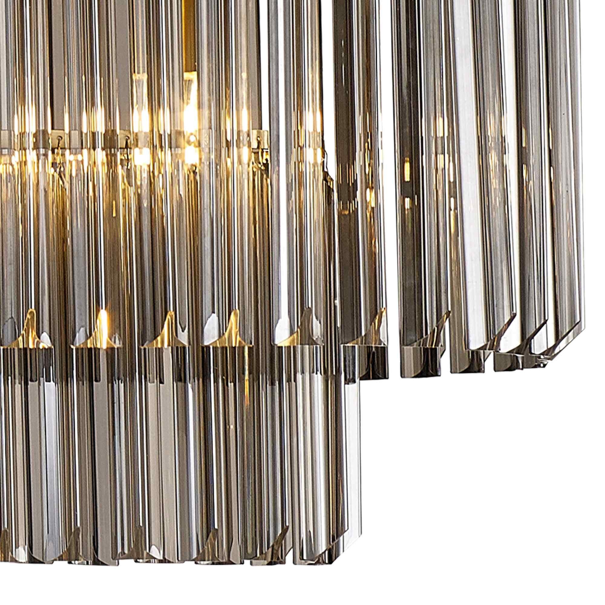 NL89569 Vienna 7 Light Rectangle Pendant Brass Smoked