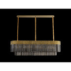 NL89569 Vienna 7 Light Rectangle Pendant Brass Smoked