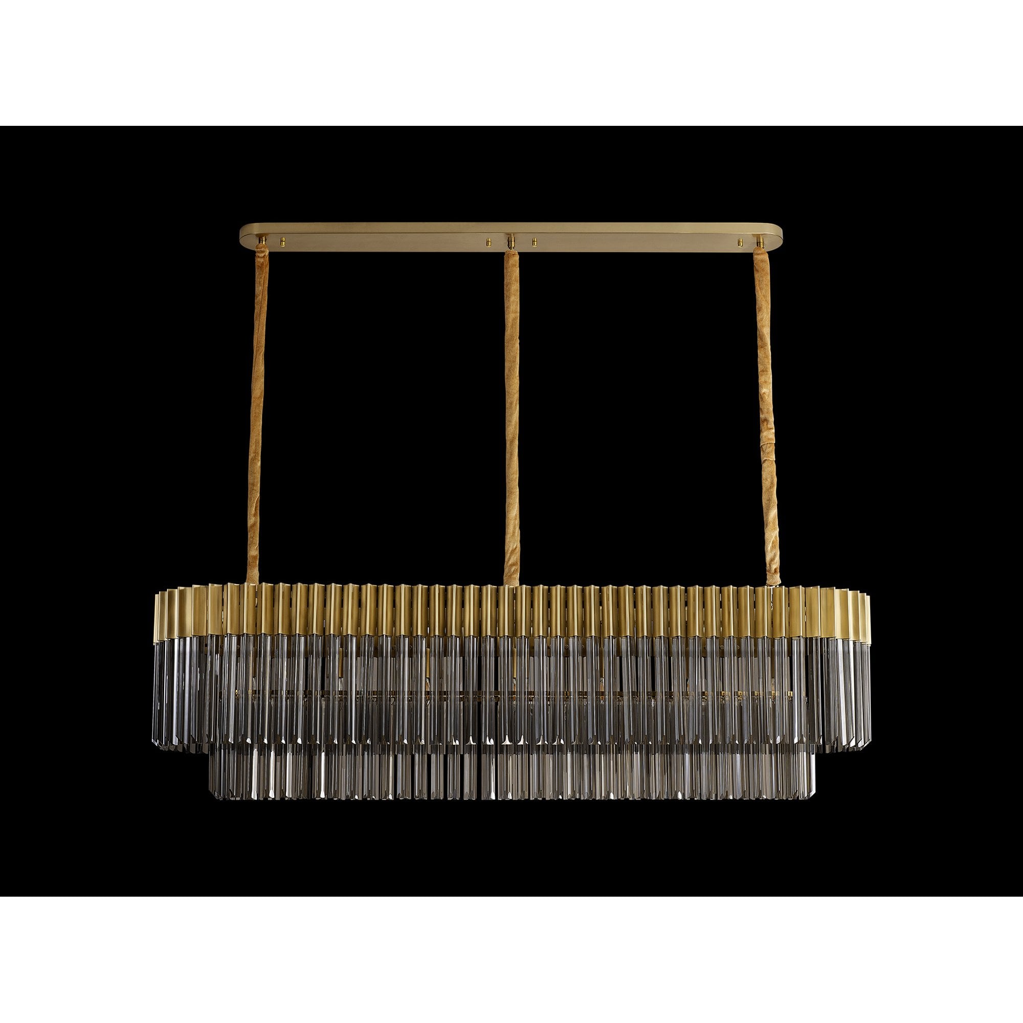 NL89569 Vienna 7 Light Rectangle Pendant Brass Smoked