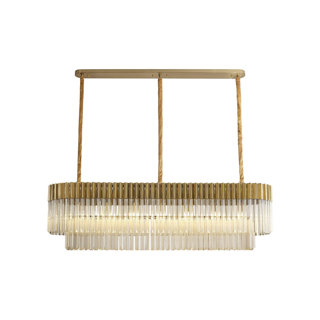 NL89579 Vienna 7 Light Rectangle Pendant Brass Cognac