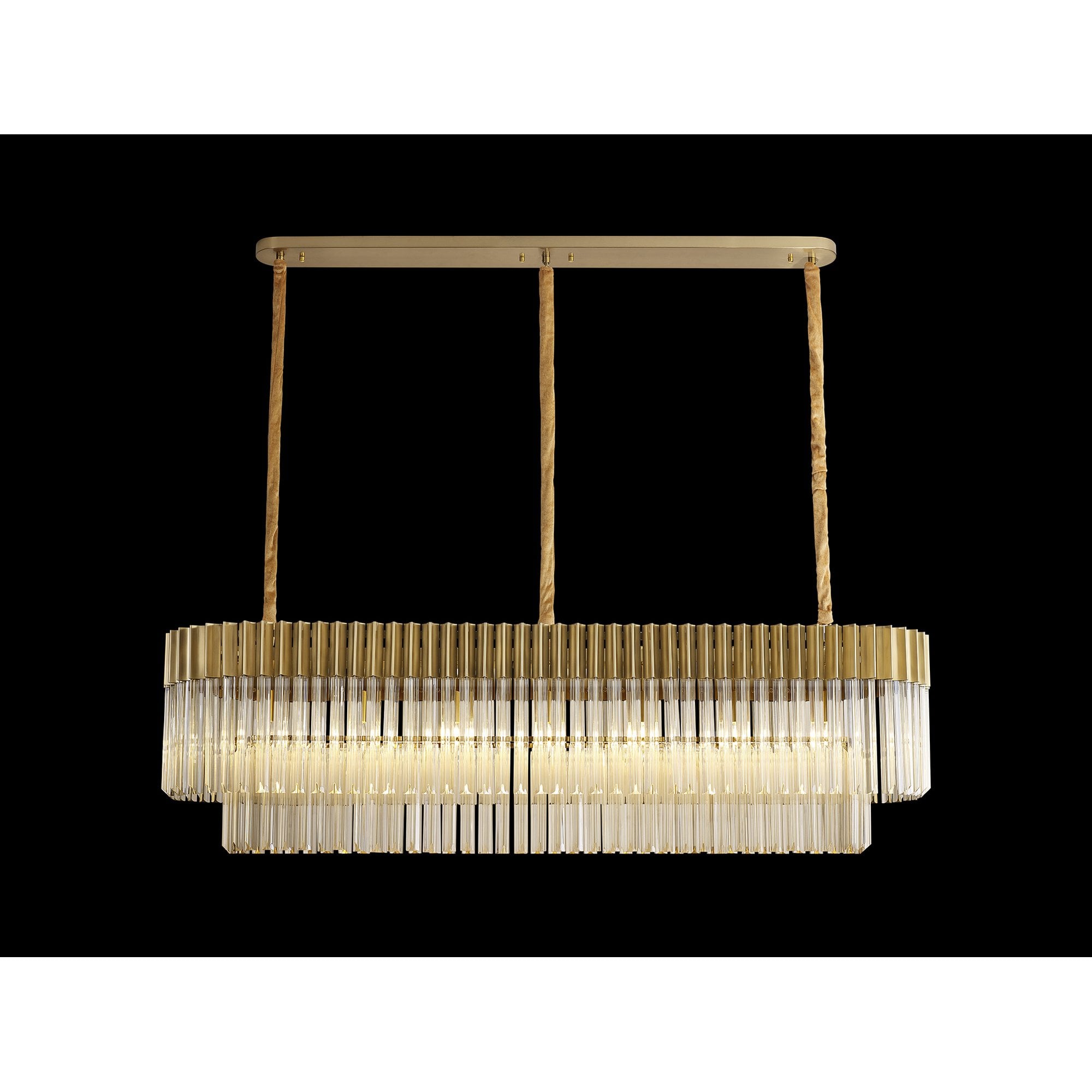 NL89579 Vienna 7 Light Rectangle Pendant Brass Cognac