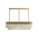NL89579 Vienna 7 Light Rectangle Pendant Brass Cognac