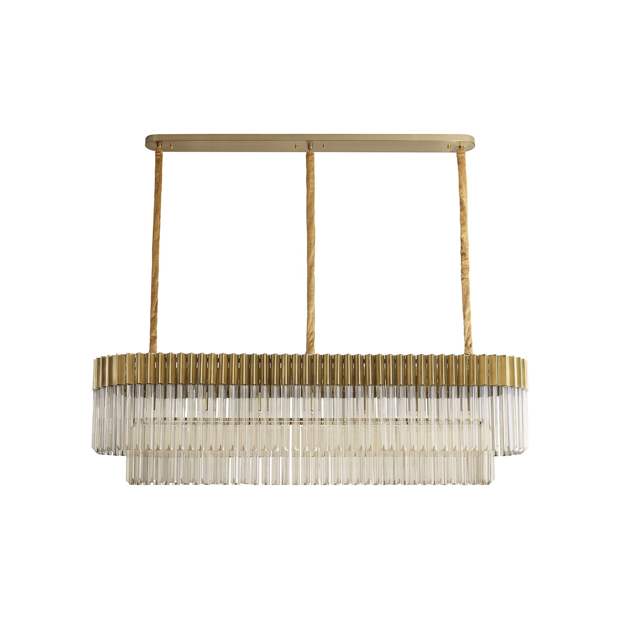 NL89579 Vienna 7 Light Rectangle Pendant Brass Cognac