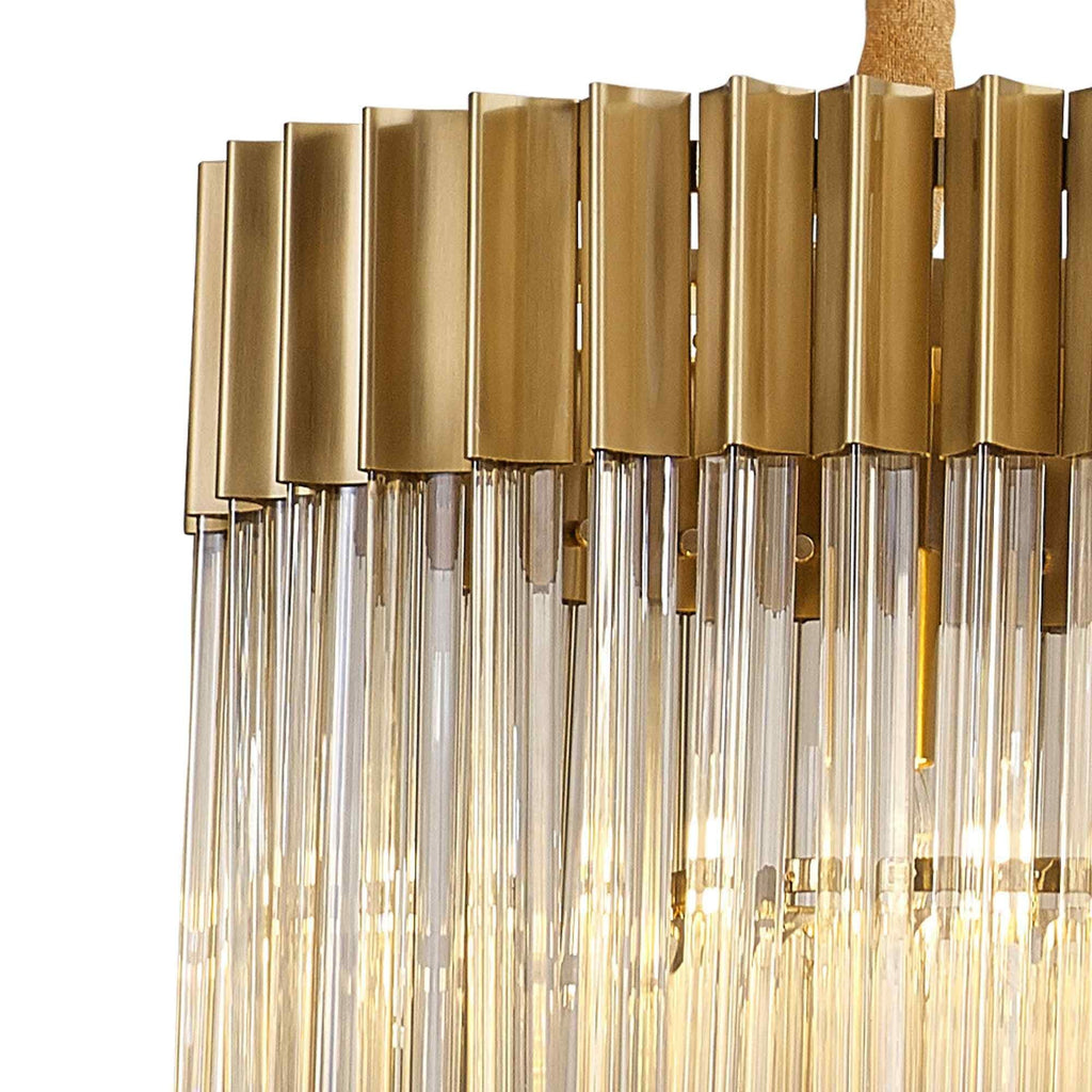NL89579 Vienna 7 Light Rectangle Pendant Brass Cognac
