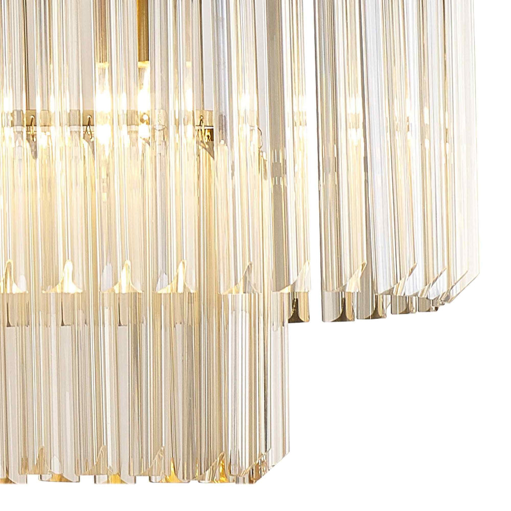 NL89579 Vienna 7 Light Rectangle Pendant Brass Cognac