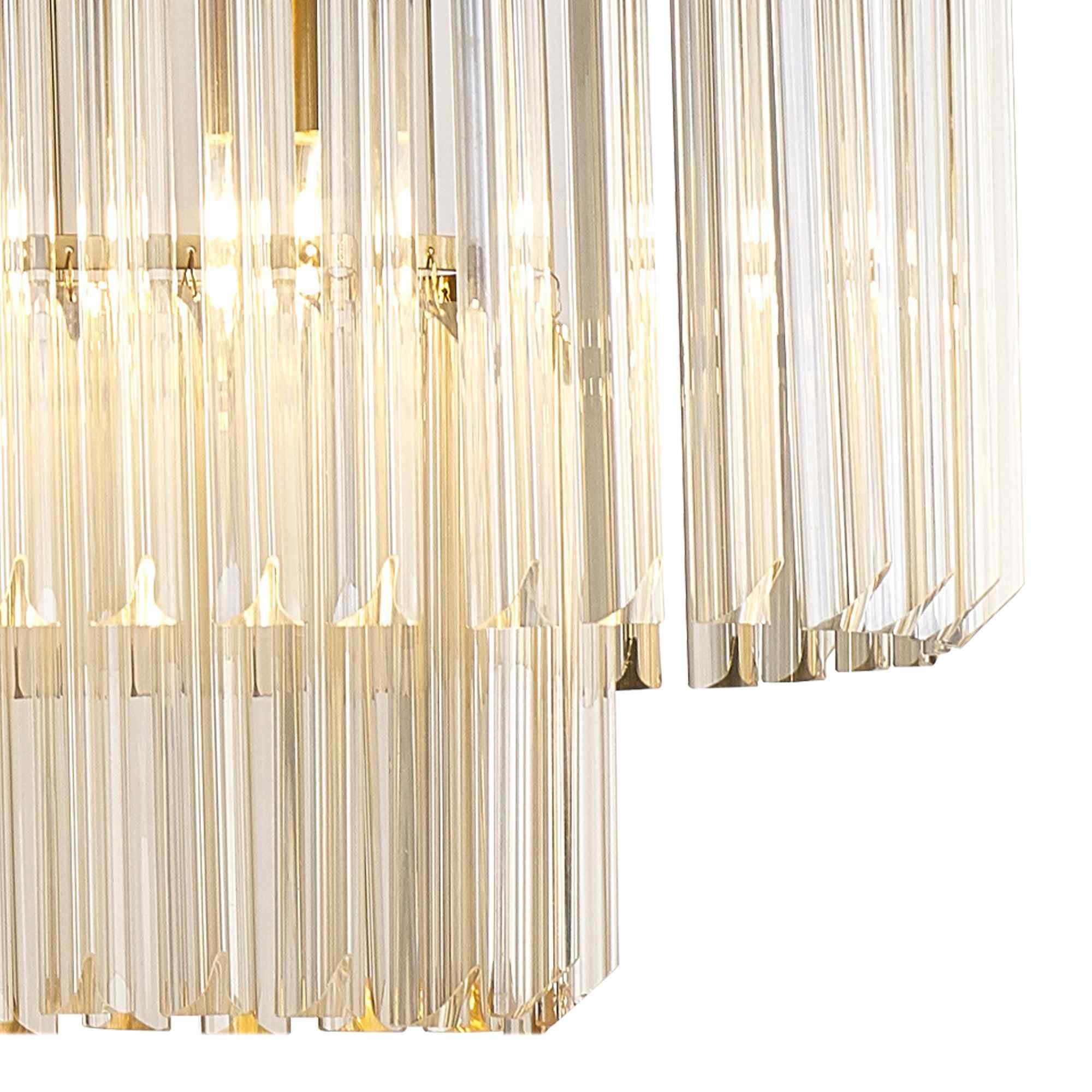 NL89579 Vienna 7 Light Rectangle Pendant Brass Cognac