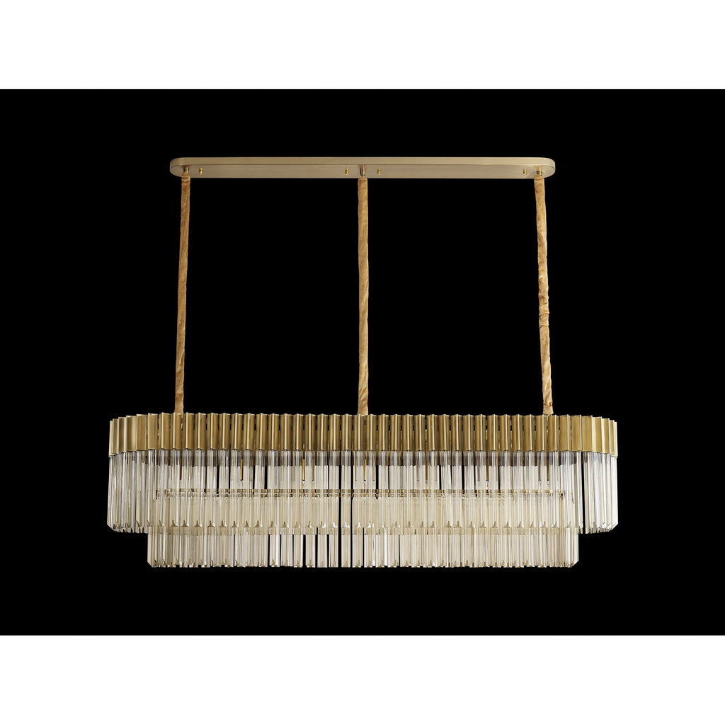 NL89579 Vienna 7 Light Rectangle Pendant Brass Cognac