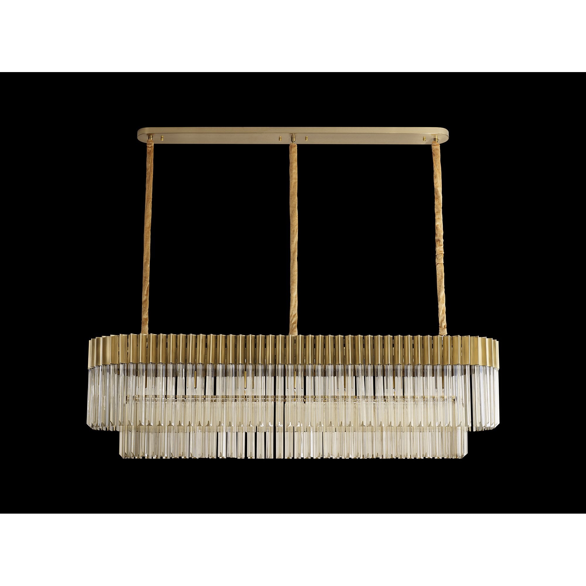 NL89579 Vienna 7 Light Rectangle Pendant Brass Cognac