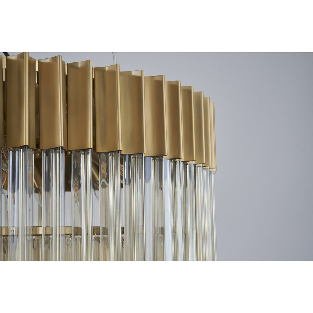 NL89579 Vienna 7 Light Rectangle Pendant Brass Cognac