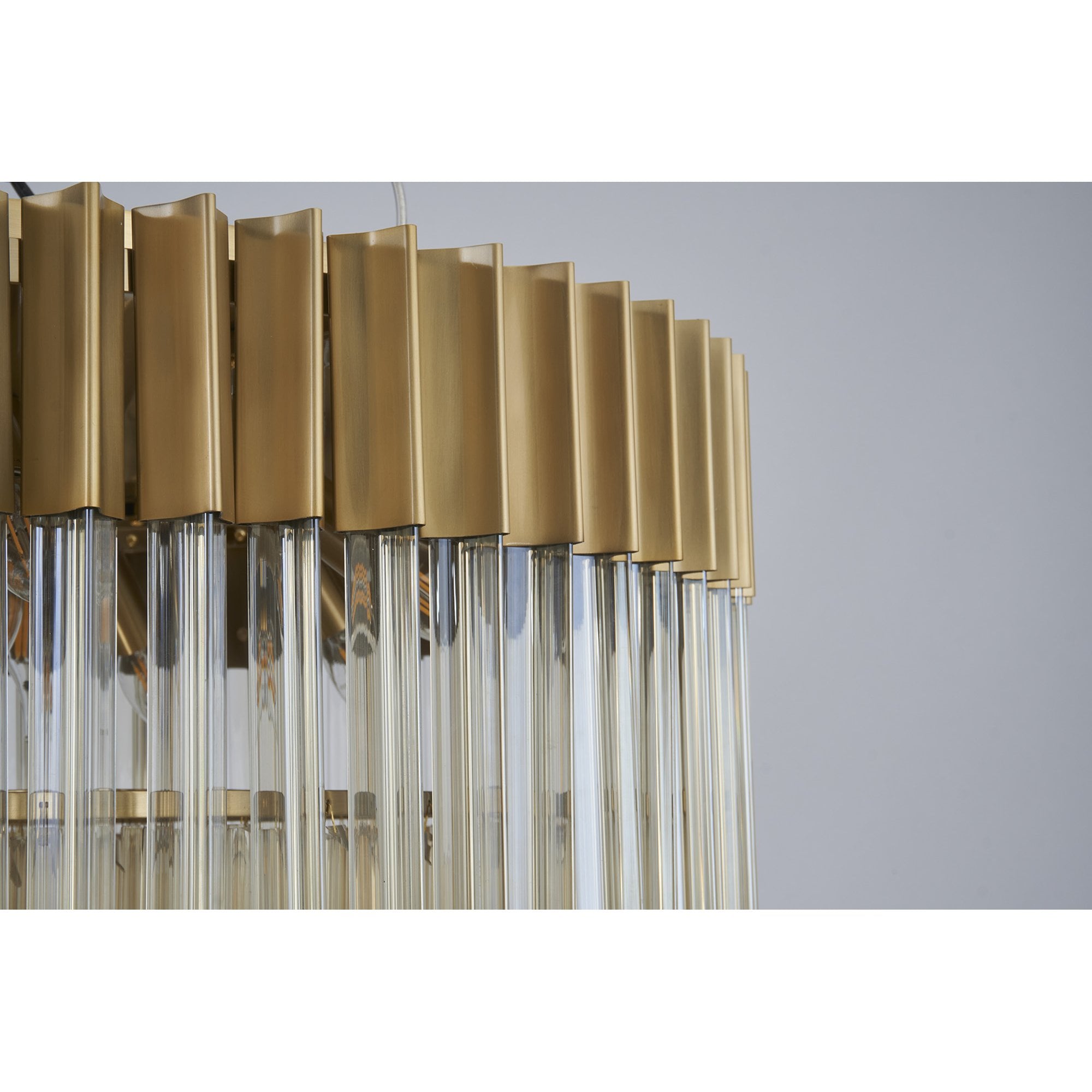 NL89579 Vienna 7 Light Rectangle Pendant Brass Cognac