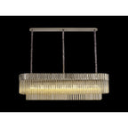 NL89589 Vienna 7 Light Rectangle Pendant Polished Nickel Cognac