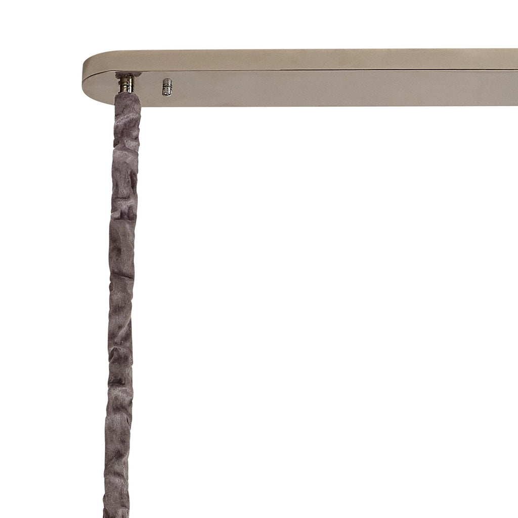 NL89589 Vienna 7 Light Rectangle Pendant Polished Nickel Cognac