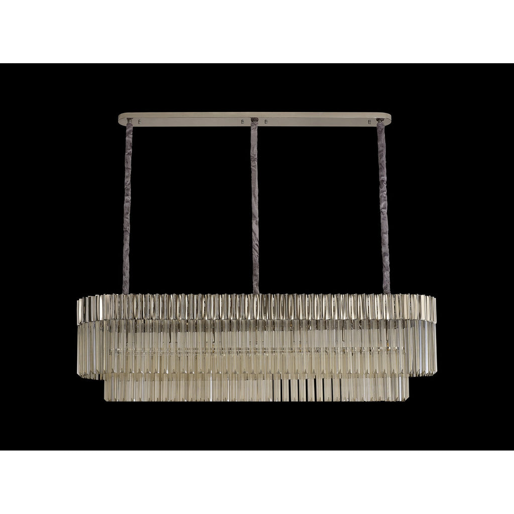 NL89589 Vienna 7 Light Rectangle Pendant Polished Nickel Cognac