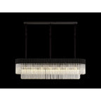 NL89599 Vienna 7 Light Rectangle Pendant Matt Black Clear