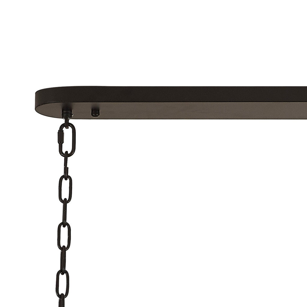 NL89599 Vienna 7 Light Rectangle Pendant Matt Black Clear