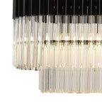 NL89599 Vienna 7 Light Rectangle Pendant Matt Black Clear