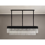 NL89599 Vienna 7 Light Rectangle Pendant Matt Black Clear