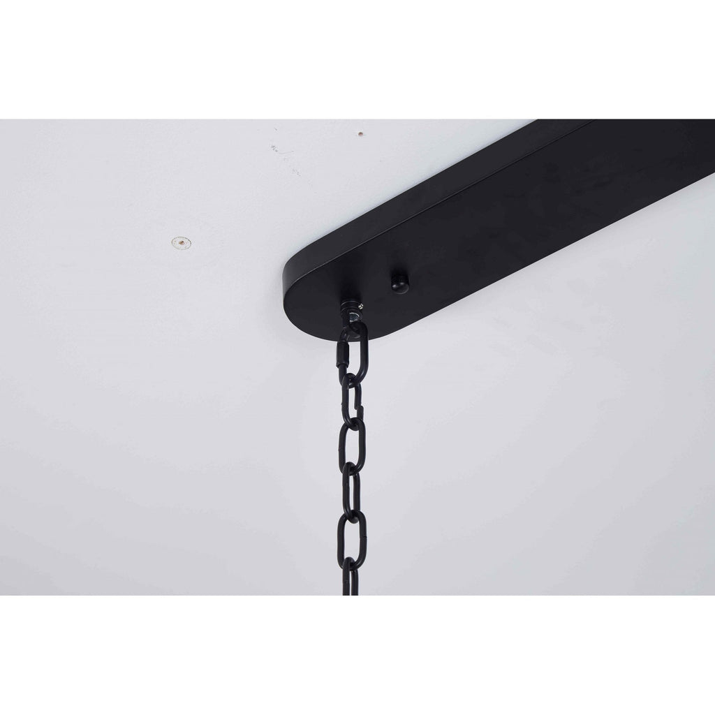 NL89599 Vienna 7 Light Rectangle Pendant Matt Black Clear