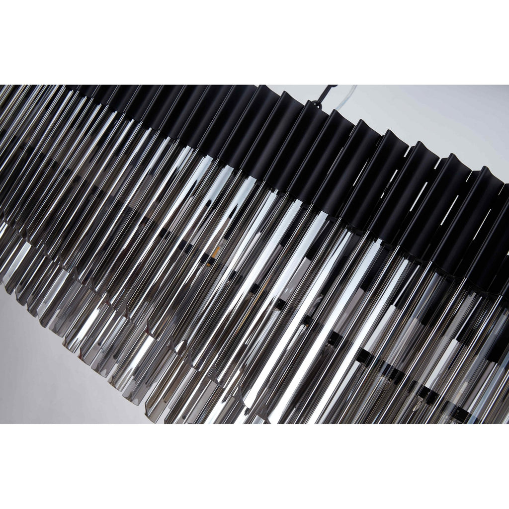 NL89599 Vienna 7 Light Rectangle Pendant Matt Black Clear