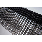 NL89599 Vienna 7 Light Rectangle Pendant Matt Black Clear