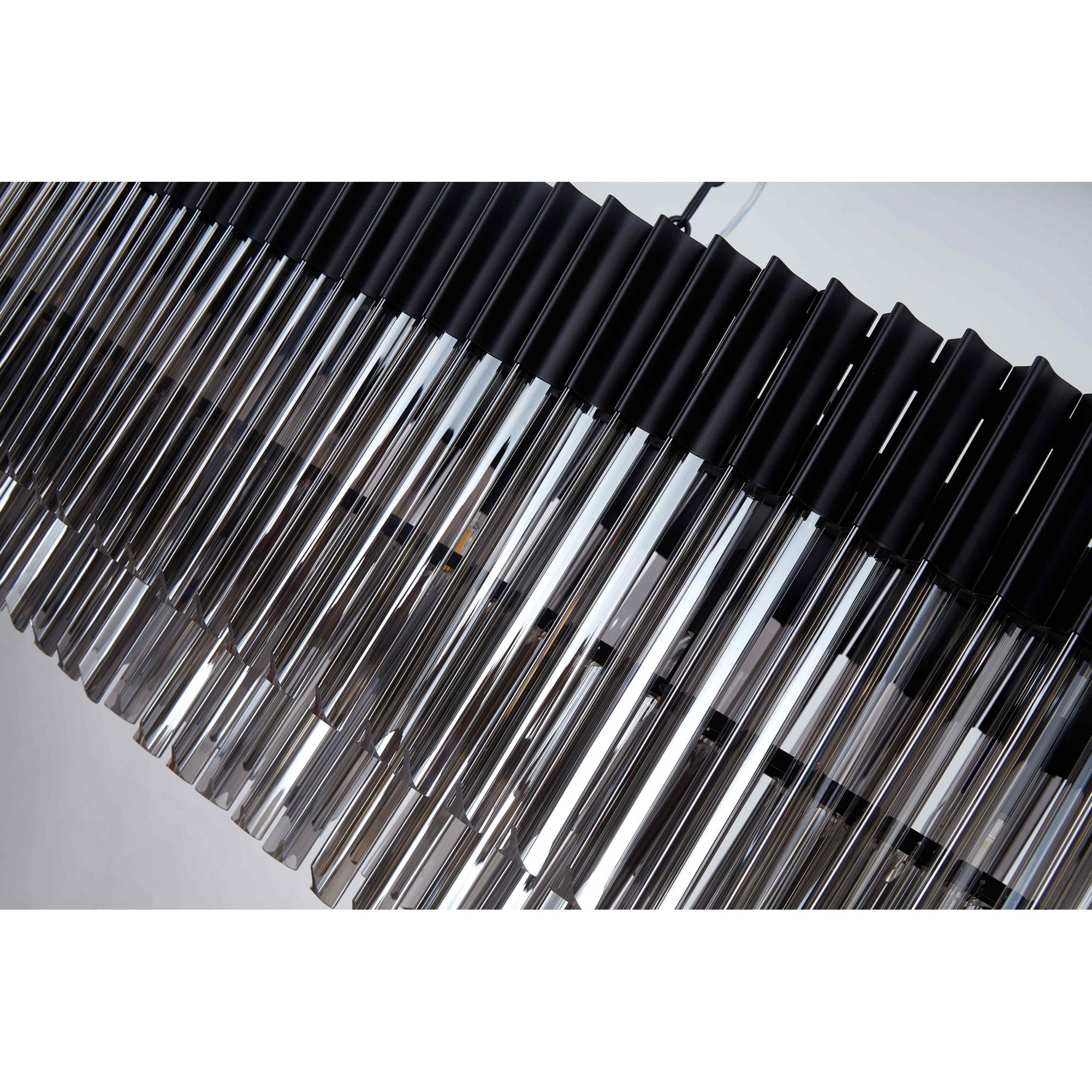 NL89599 Vienna 7 Light Rectangle Pendant Matt Black Clear