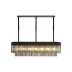 NL89609 Vienna 7 Light Rectangle Pendant Matt Black Smoked