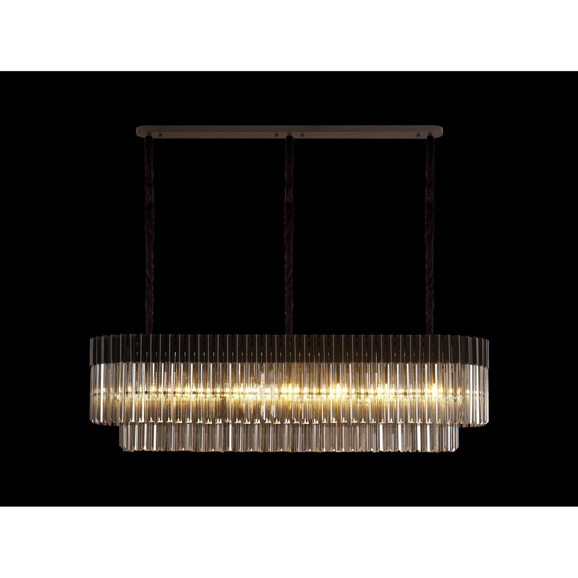 NL89609 Vienna 7 Light Rectangle Pendant Matt Black Smoked
